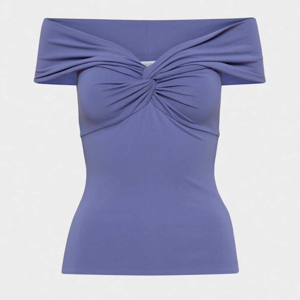Babaton Blue Off-Shoulder Blouse